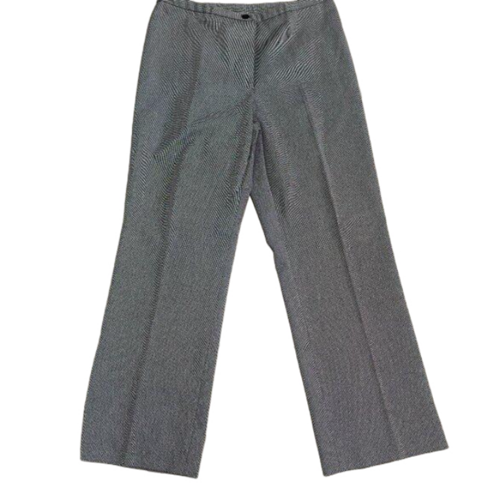 Nine & Co. Black and White Petite Twill Dress Pants Trousers Size 12